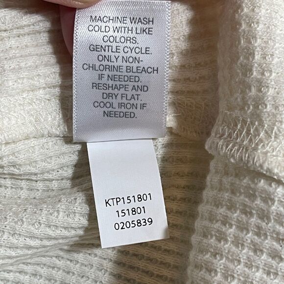 J Jill Womens‎ Cowl Neck Waffle Knit Long Sleeve Ruched Sweater Top Shirt Medium - Picture 7 of 9